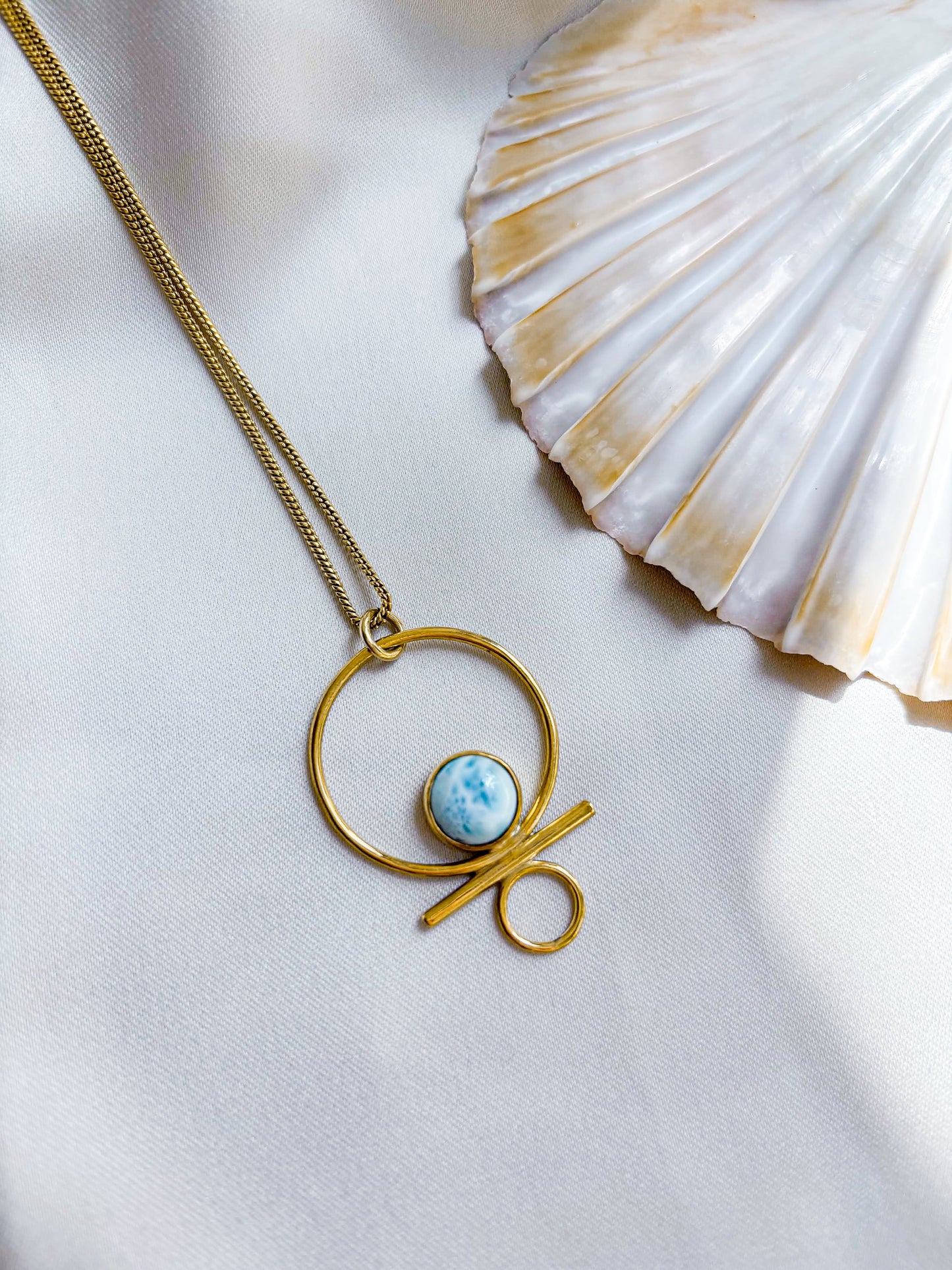 Alora Necklace with Larimar