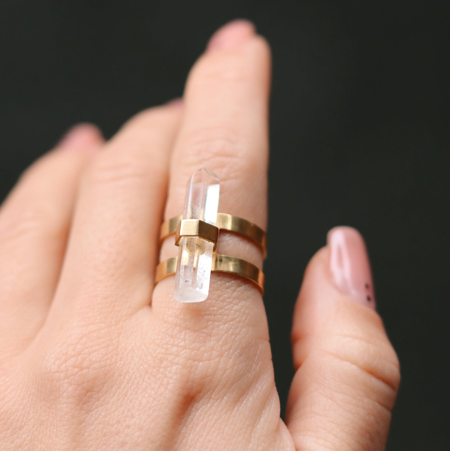 Ishta Ring with Clear Quartz Crystal