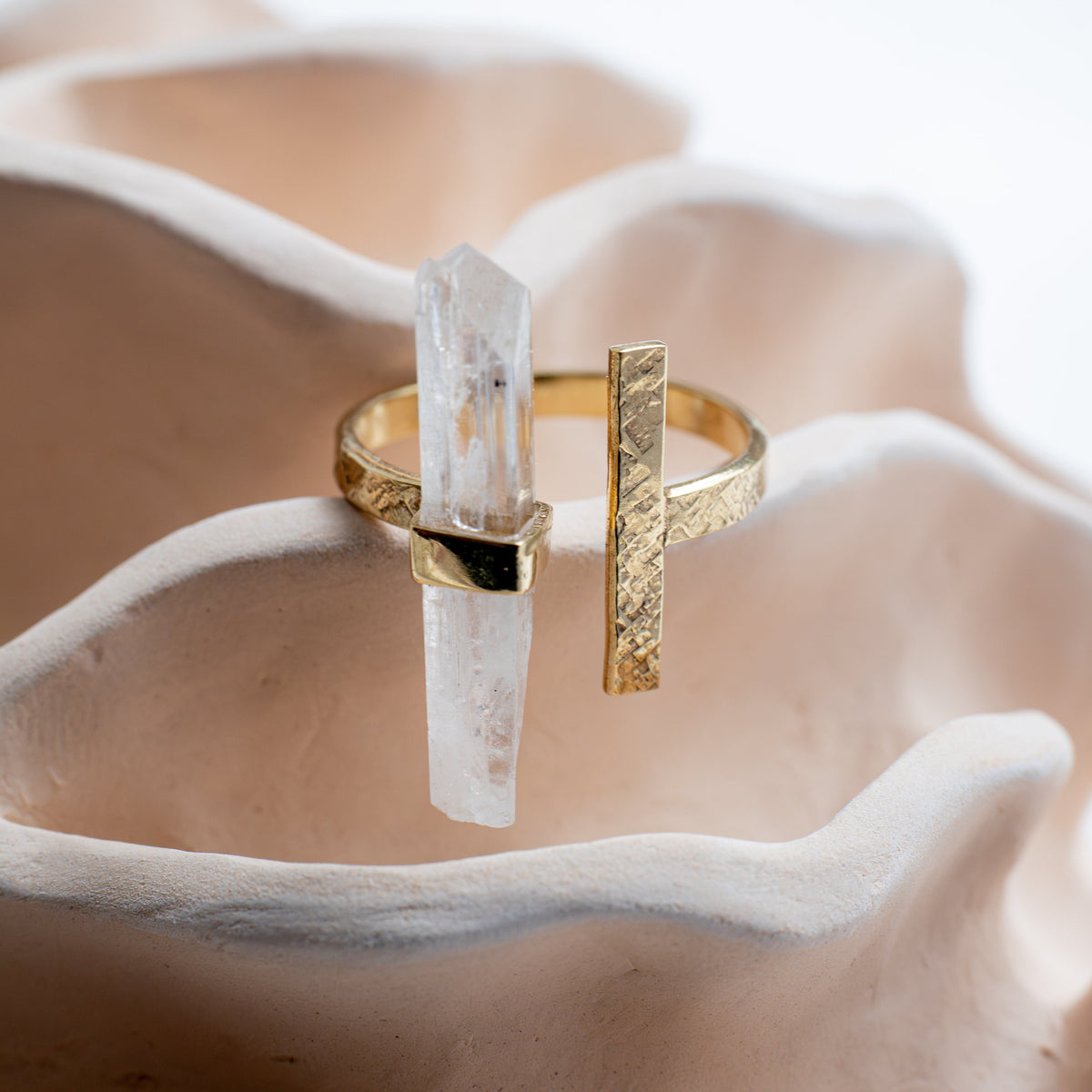 Citlali Opened Ring with Raw Danburite