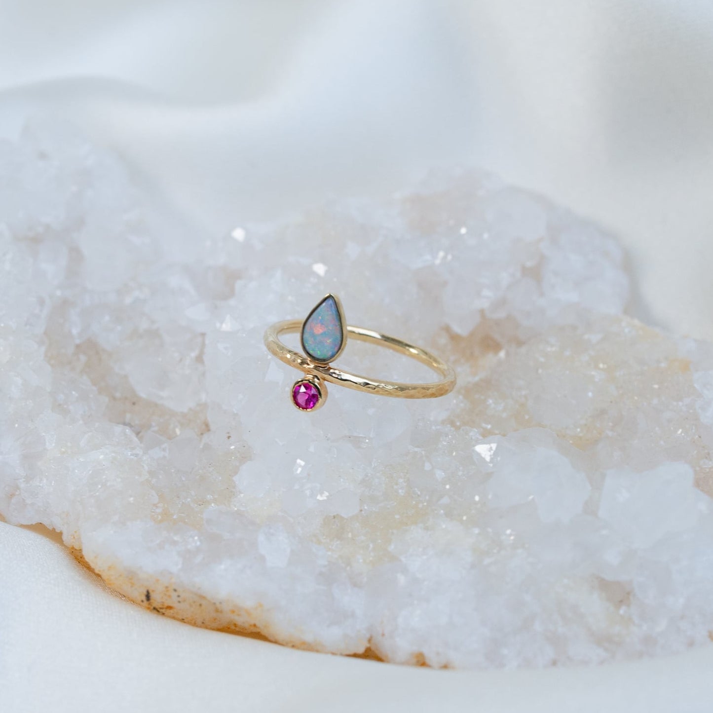 Isa Ring with Opal and Ruby