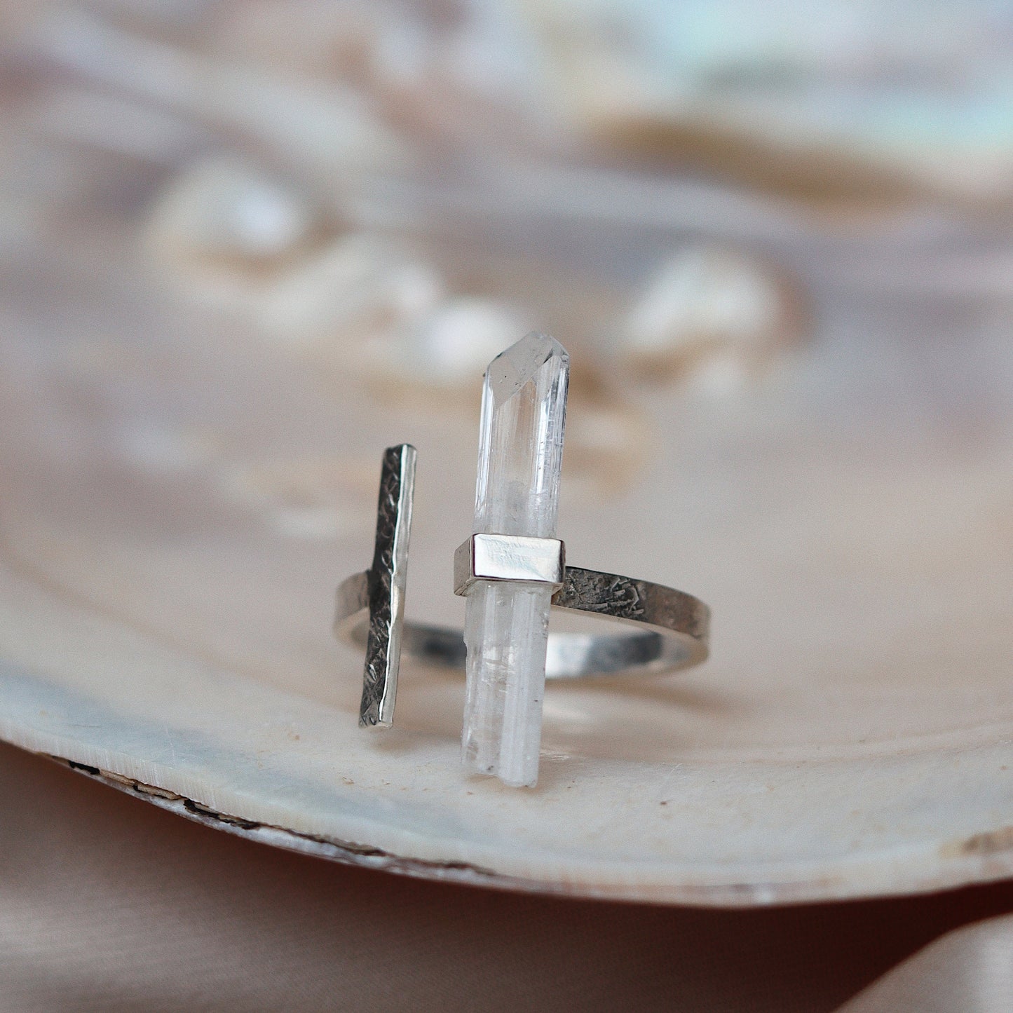 Citlali Opened Ring with Raw Danburite