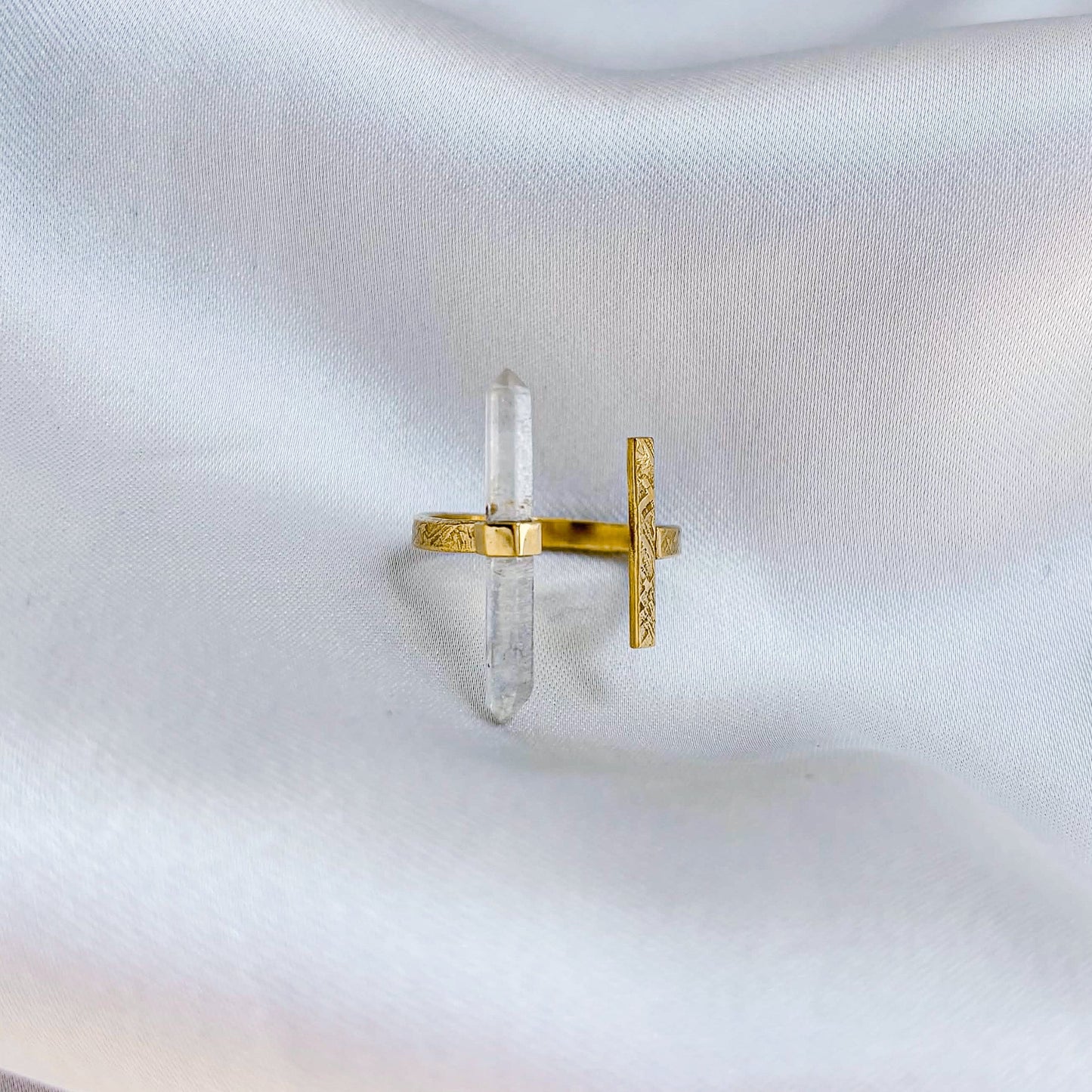 Citlali Opened Ring with Herkimer Diamond