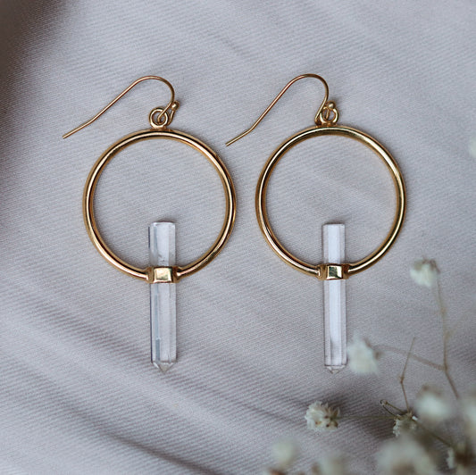 Citlali Earrings with Clear Quartz