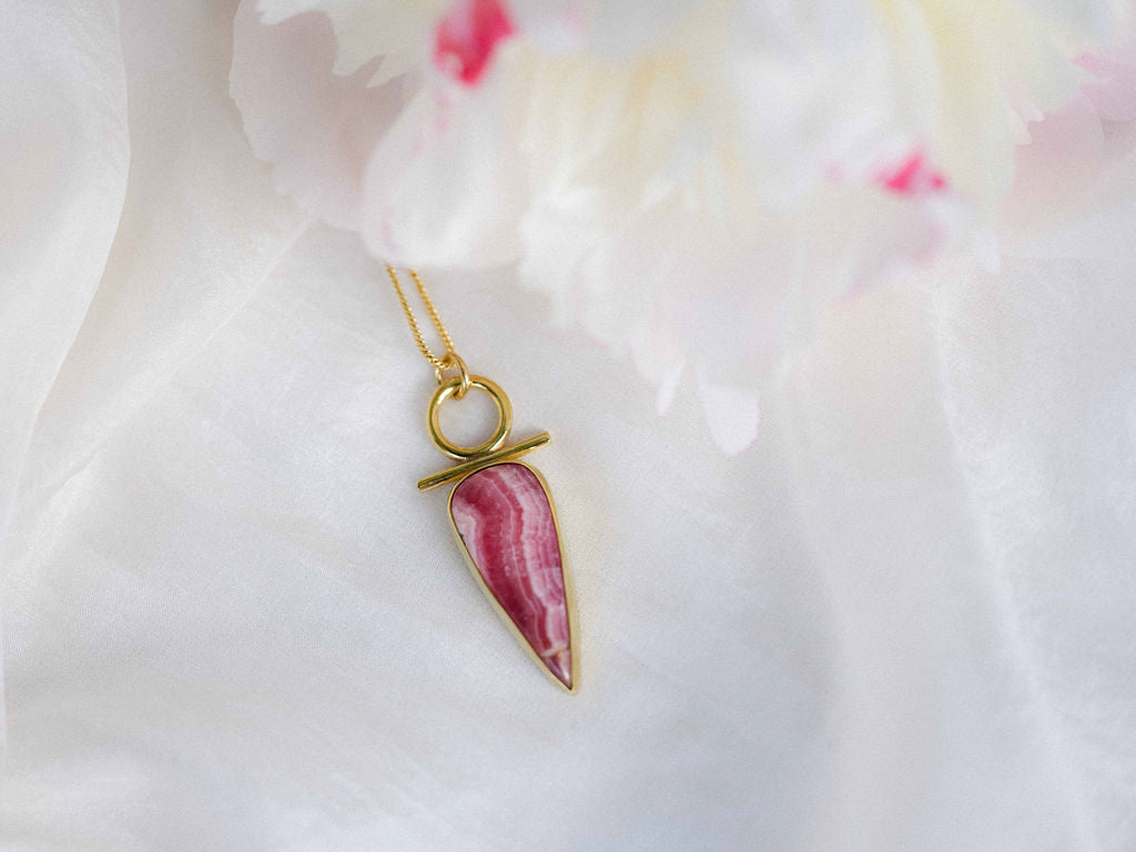 Isa Necklace with Rhodochrosite