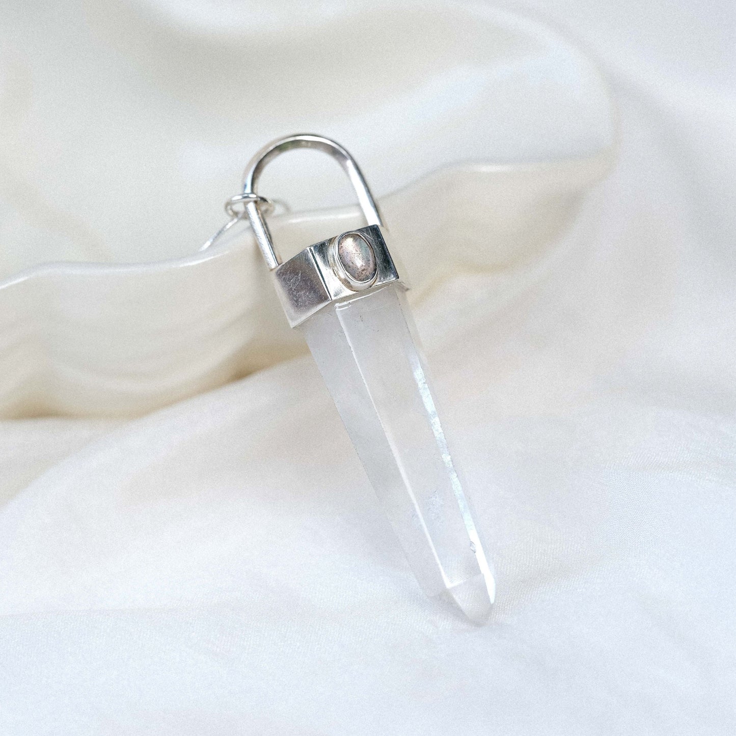 Damsha Necklace with Clearquartz and Labradorite