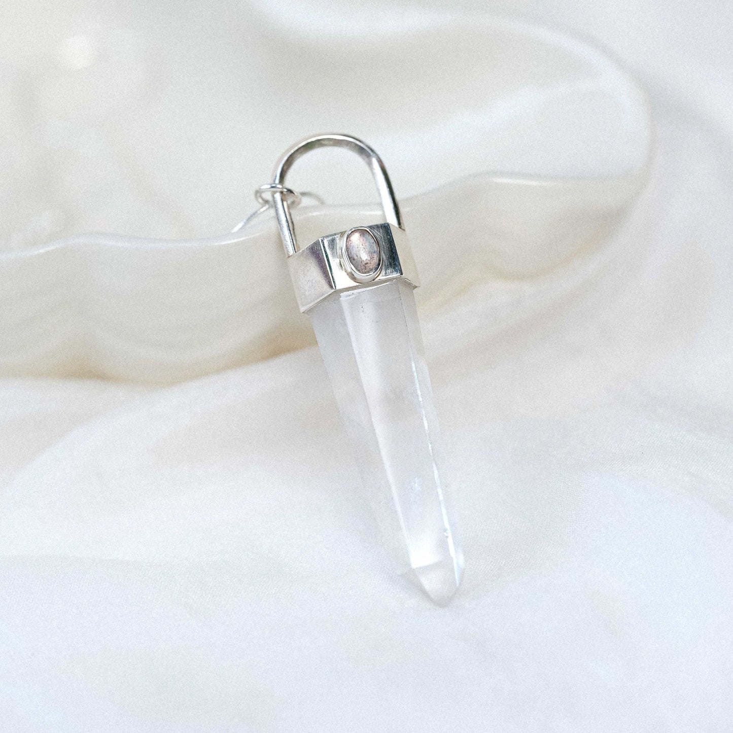 Damsha Necklace with Clearquartz and Labradorite