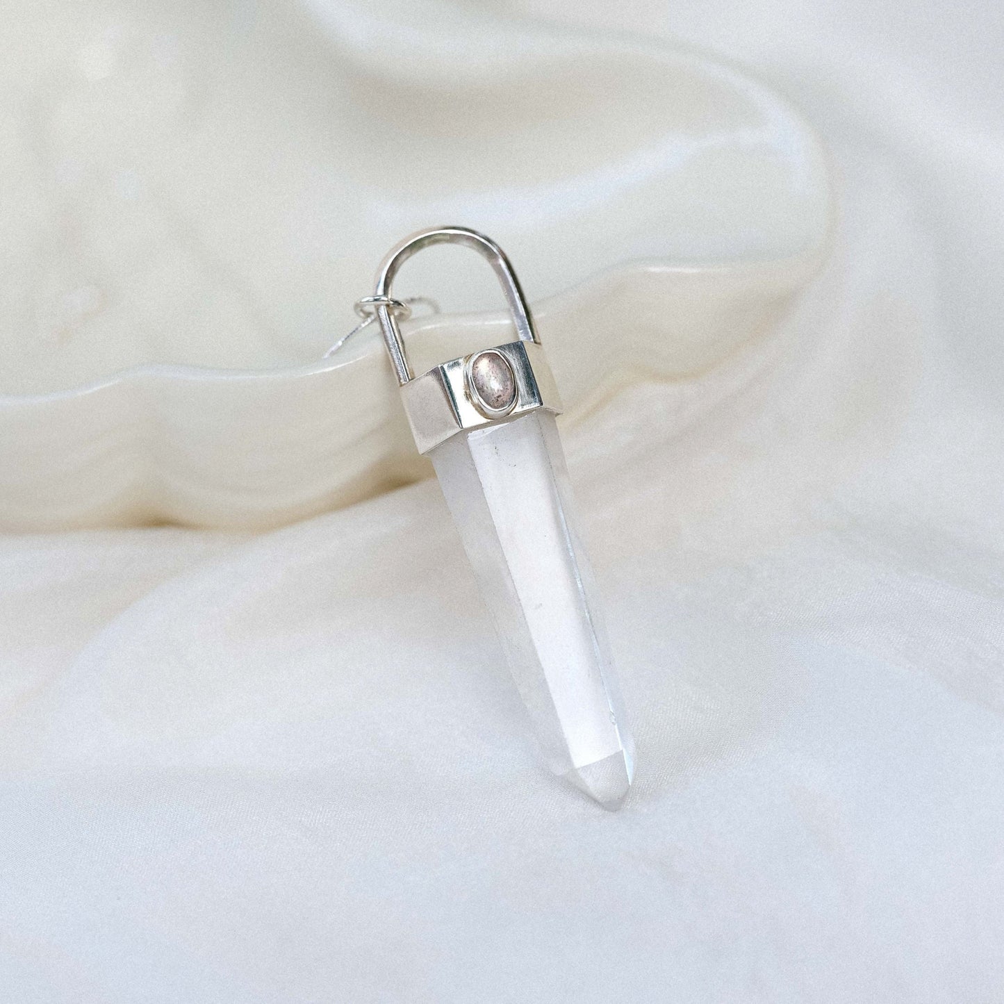 Damsha Necklace with Clearquartz and Labradorite