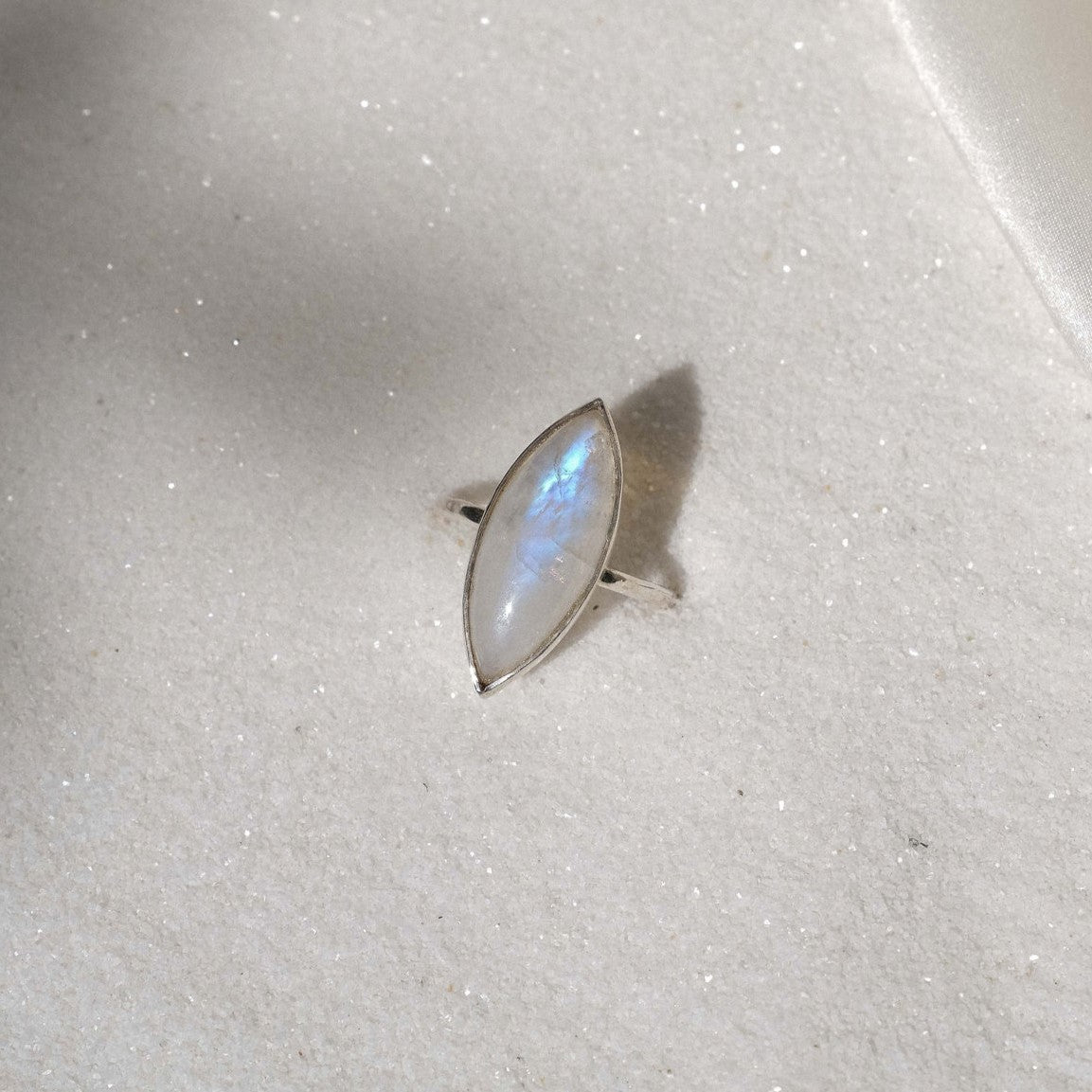Ring with Rainbow Moonstone