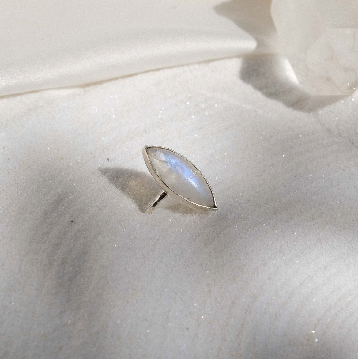 Ring with Rainbow Moonstone