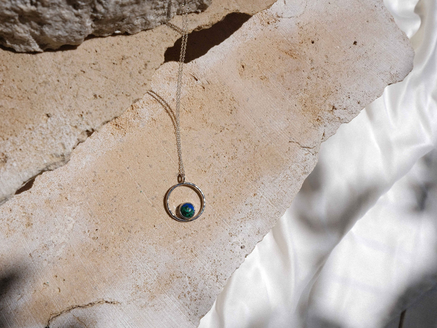 Lunafea Necklace with Malachite-Azurite