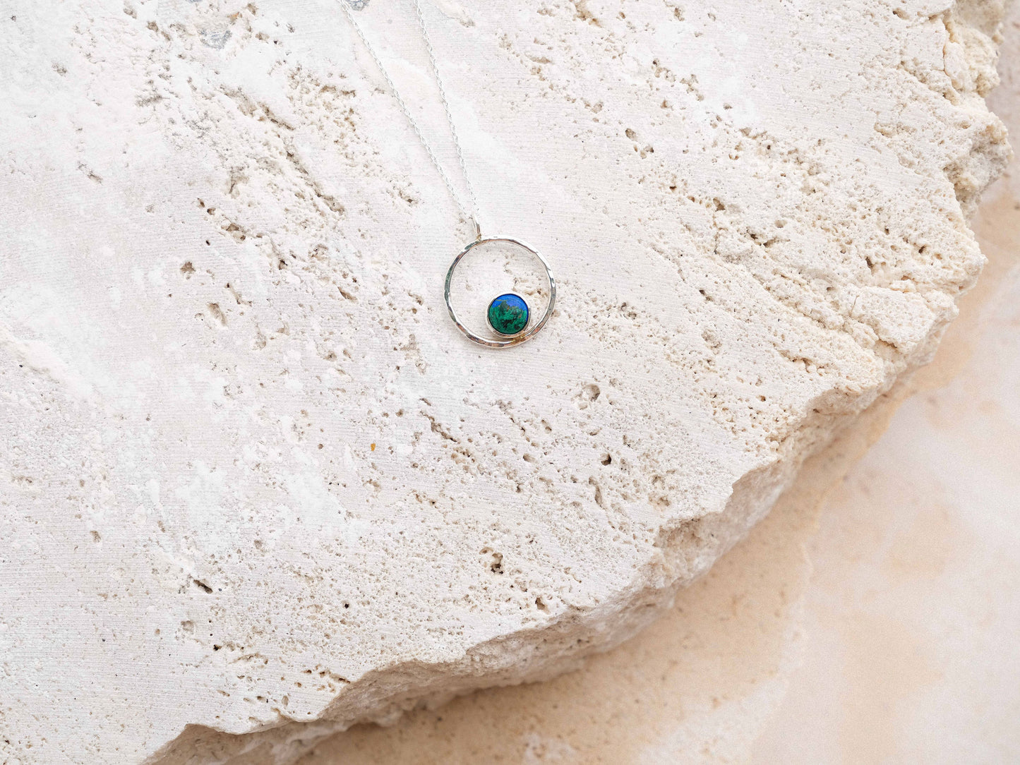 Lunafea Necklace with Malachite-Azurite