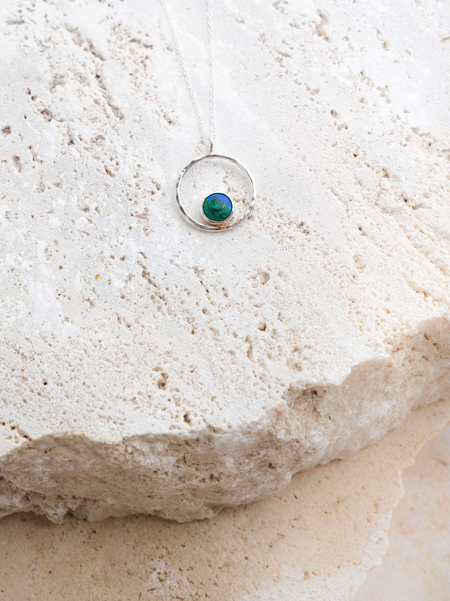 Lunafea Necklace with Malachite-Azurite