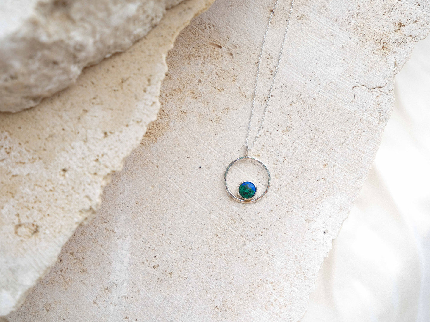 Lunafea Necklace with Malachite-Azurite
