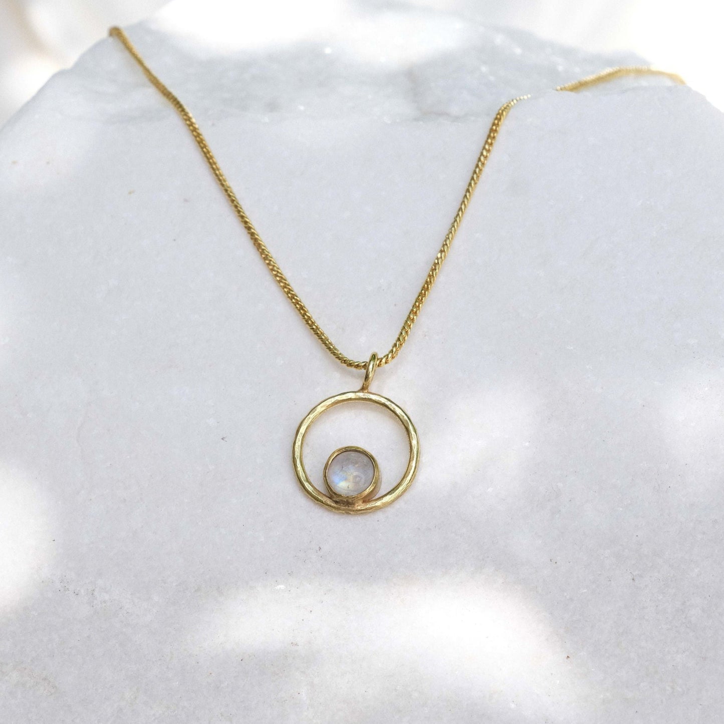 Lunafea Necklace with Rainbow Moonstone