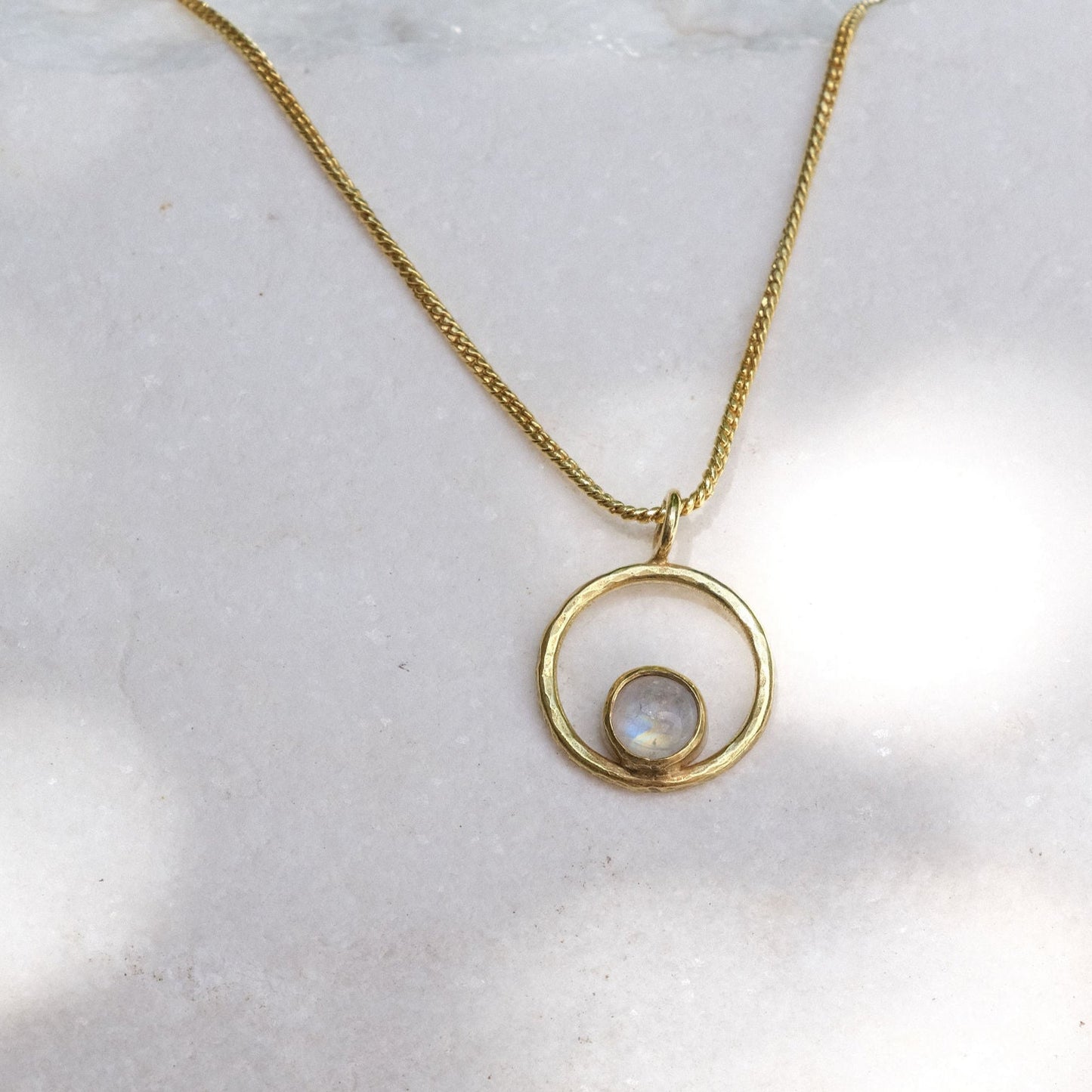 Lunafea Necklace with Rainbow Moonstone