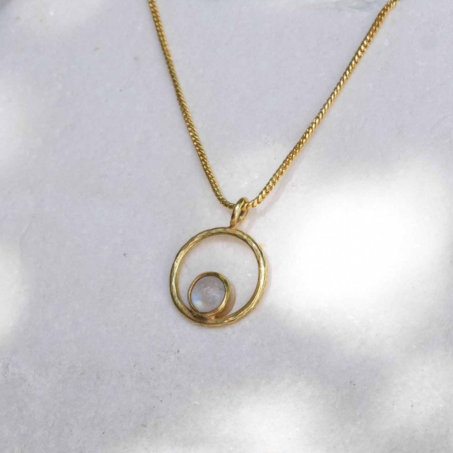 Lunafea Necklace with Rainbow Moonstone