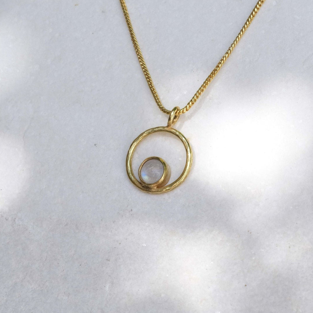 Lunafea Necklace with Rainbow Moonstone