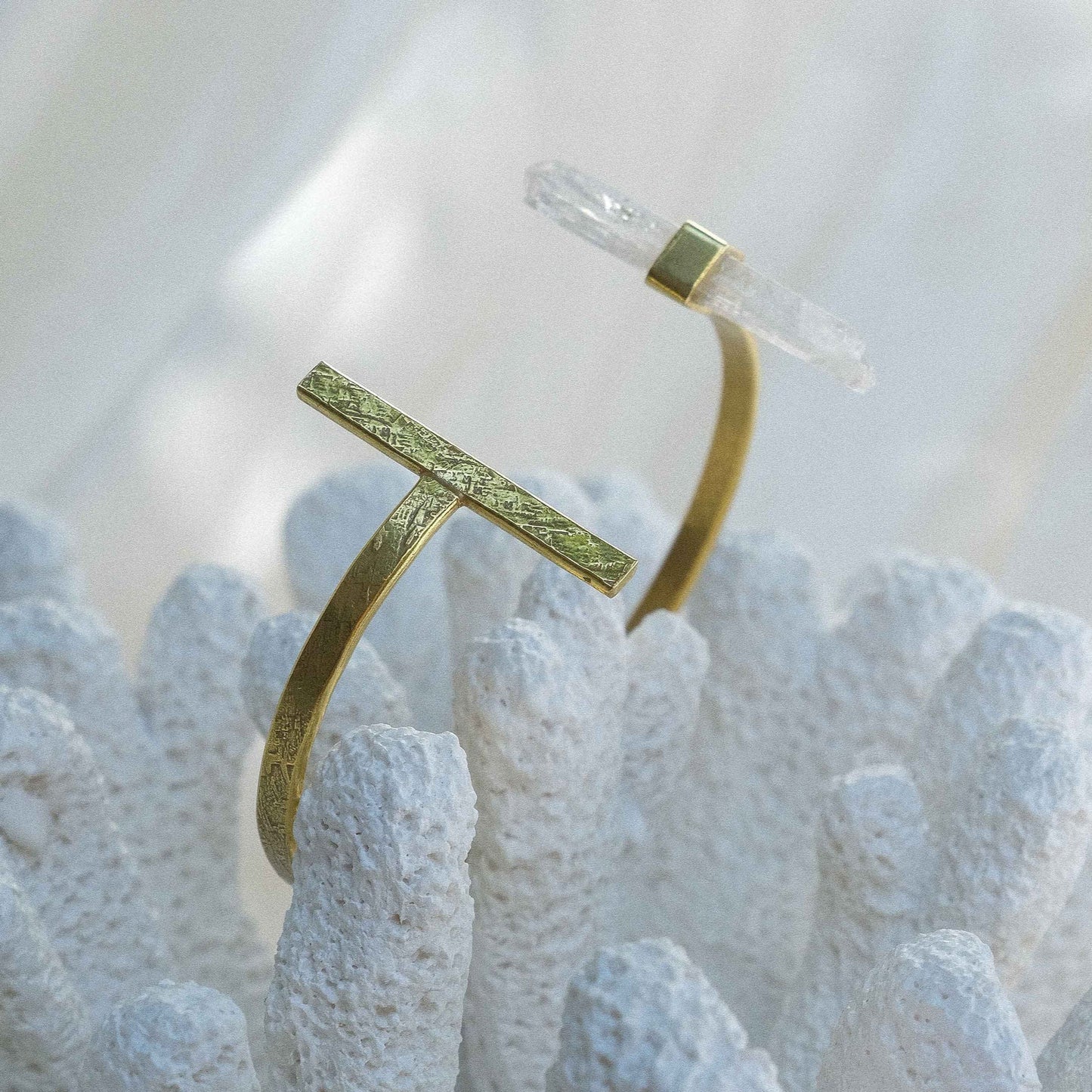 Citlali Opened Cuff with Raw Danburite