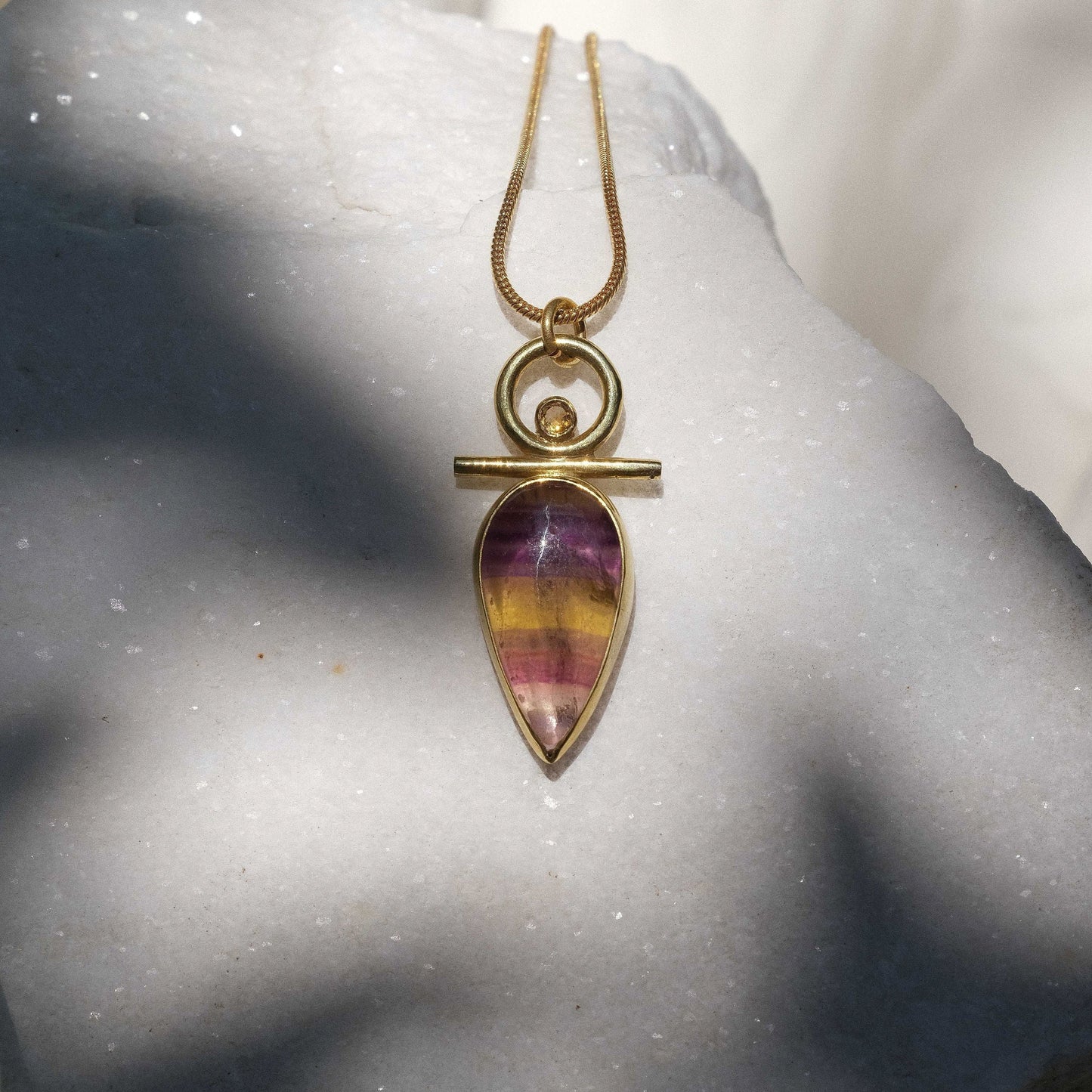 Isa Necklace with Fluorite and Citrine
