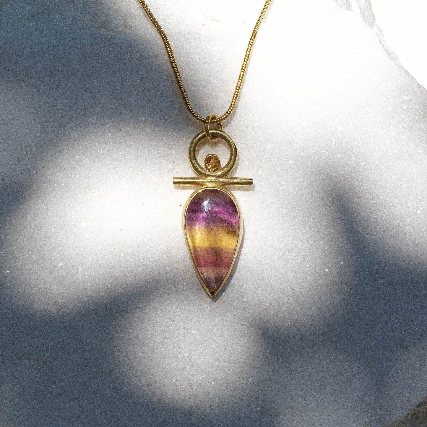 Isa Necklace with Fluorite and Citrine