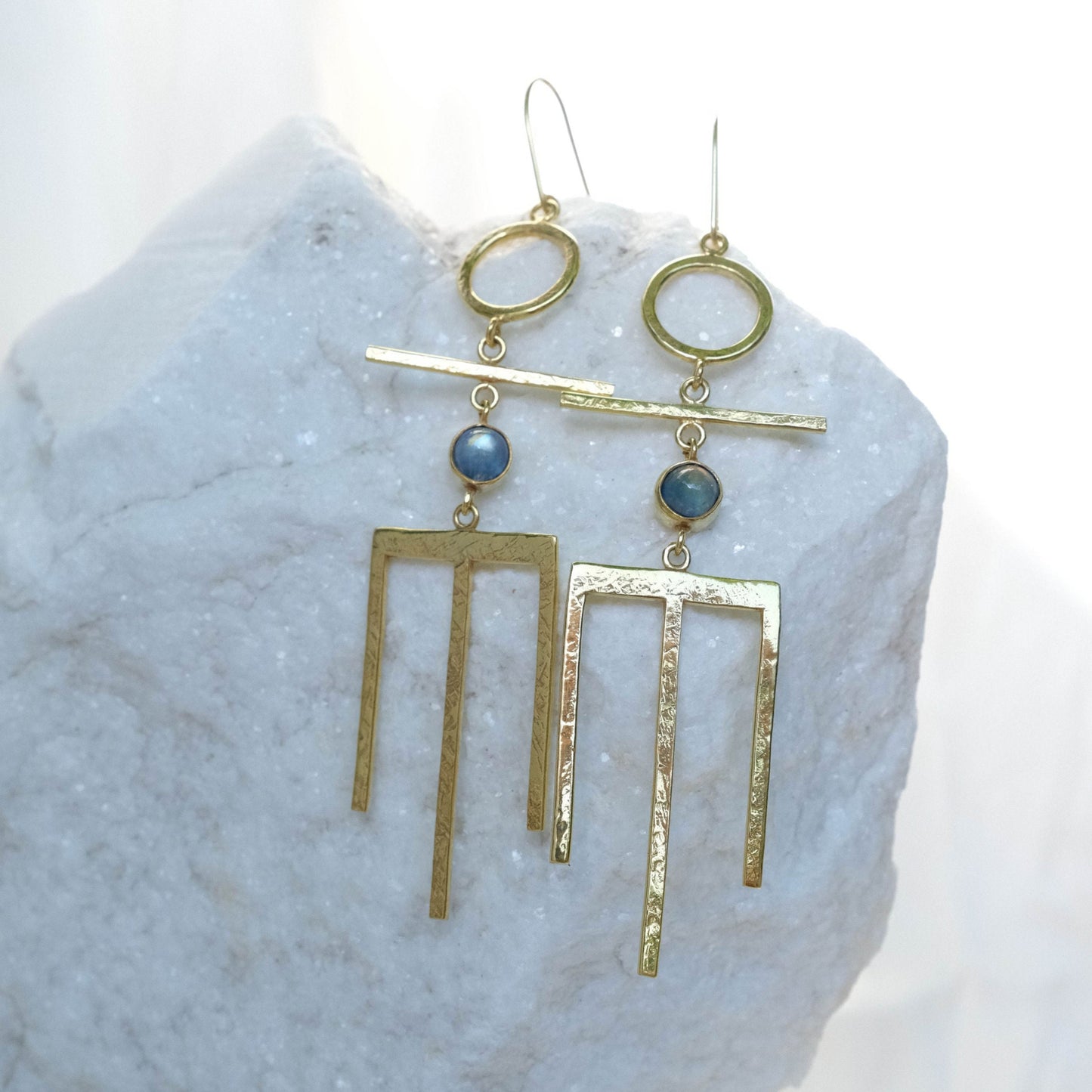 Hetaira Earrings with Rainbow Moonstone