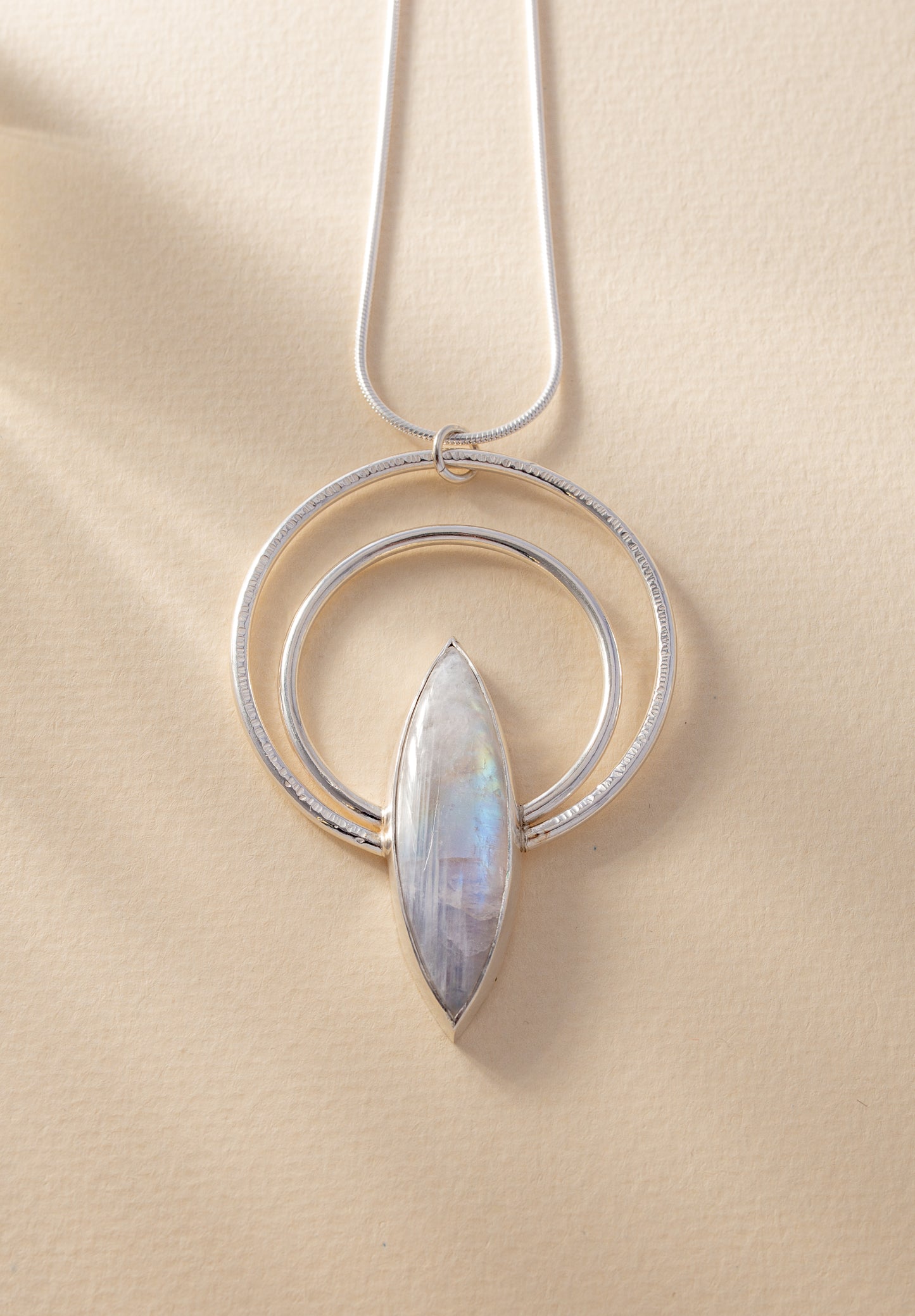 Mara Necklace with Rainbow Moonstone