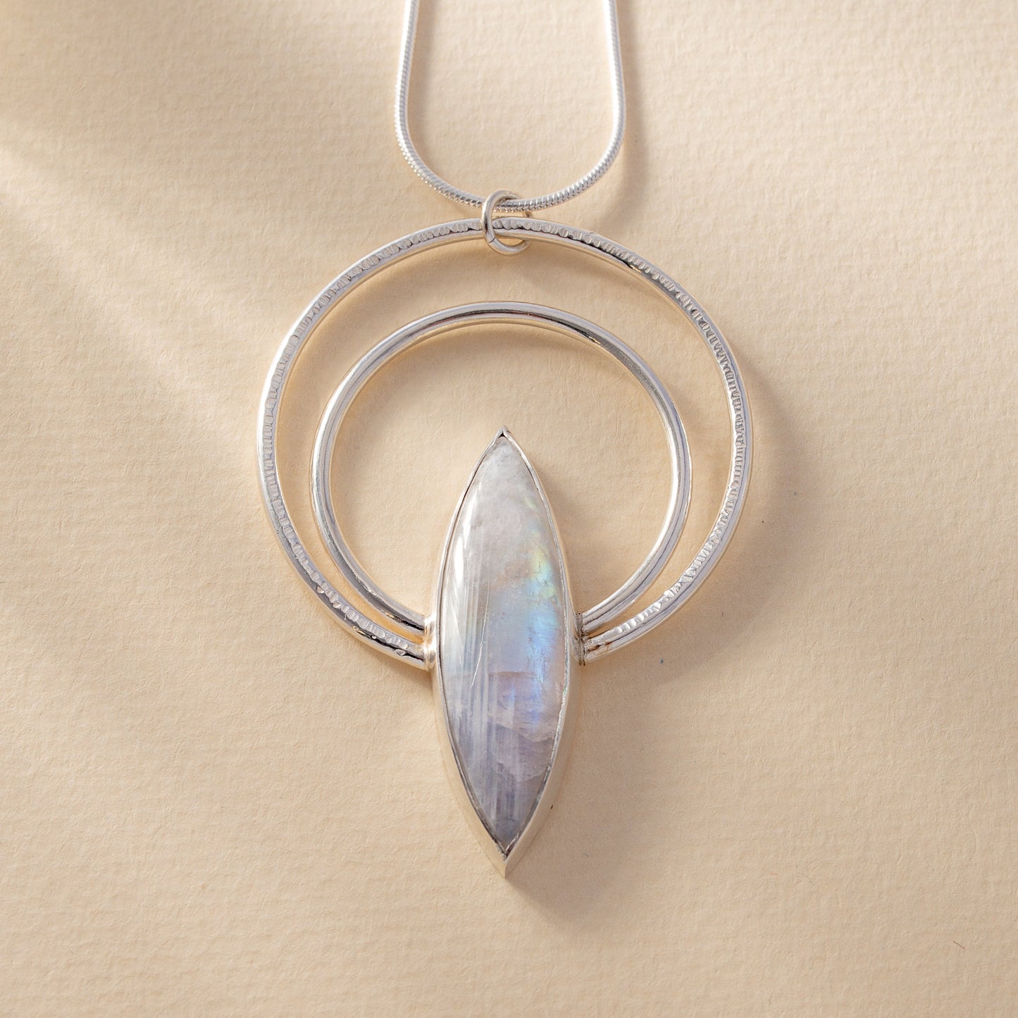 Mara Necklace with Rainbow Moonstone