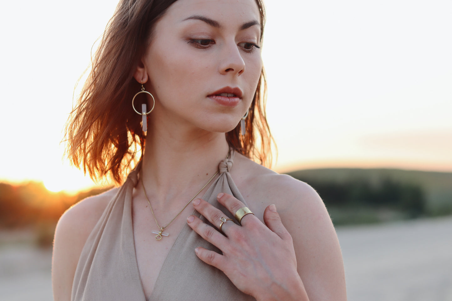 Reia Necklace with Clear Quartz