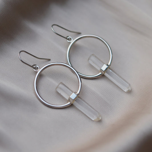 Citlali Earrings with Clear Quartz