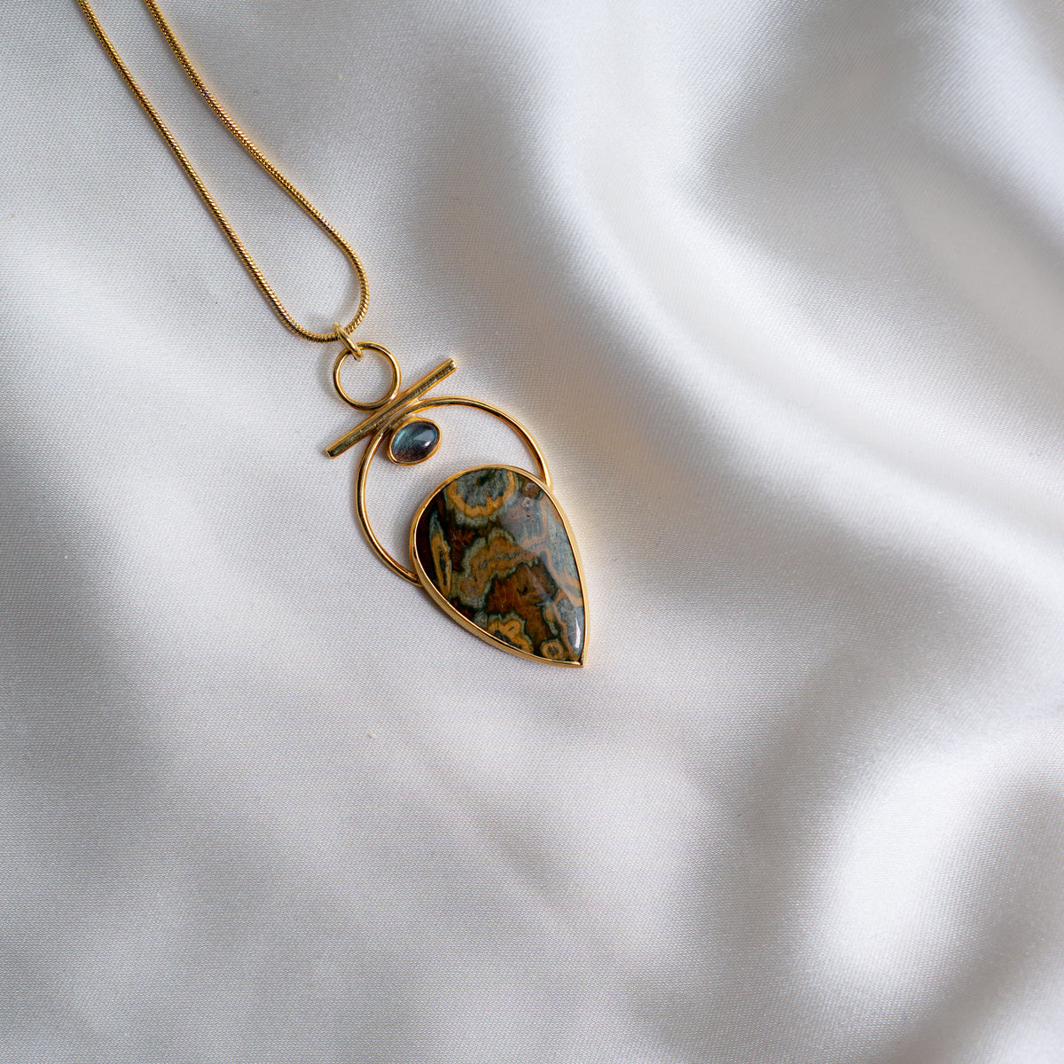 Alora Necklace with Jasper and Labradorite
