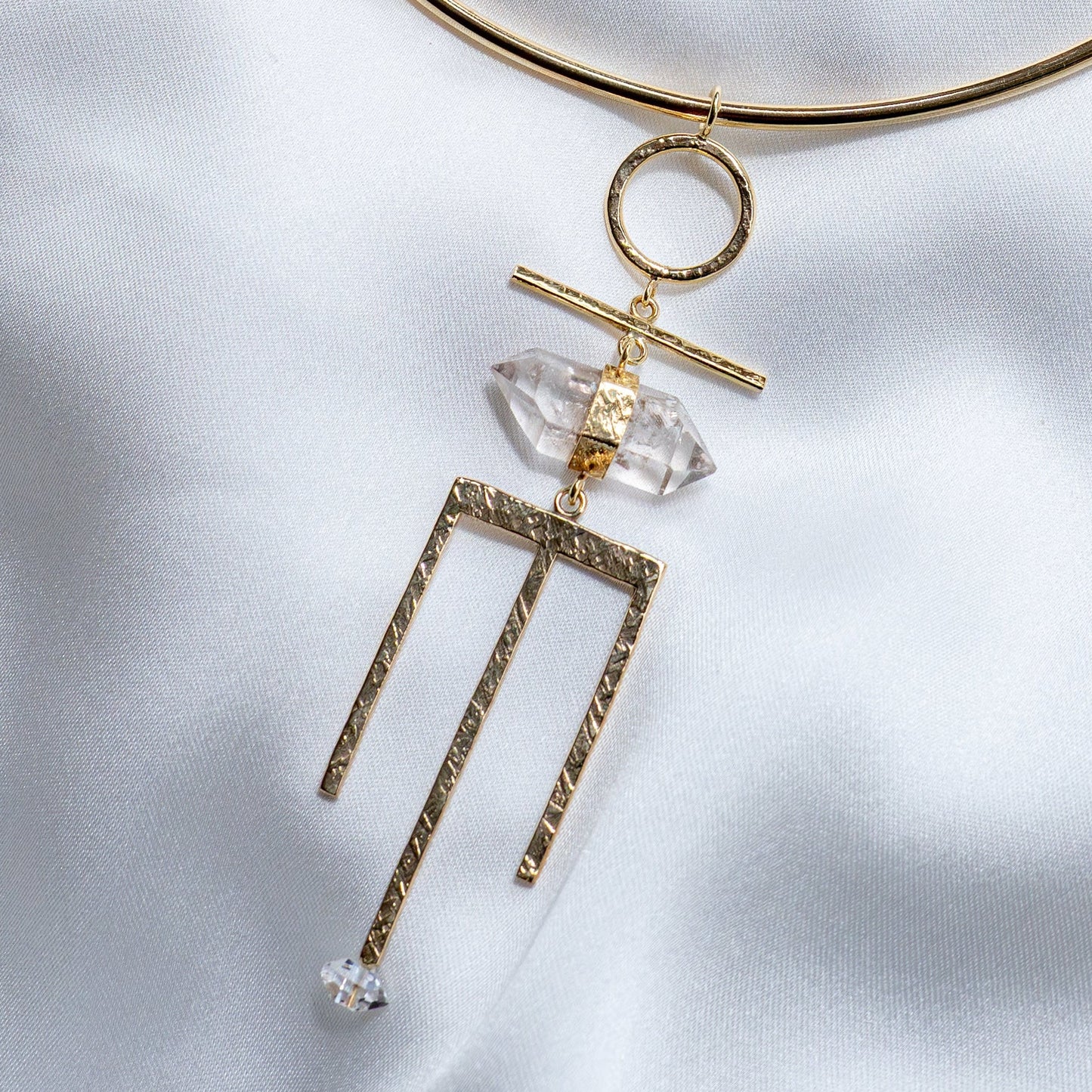 Hetaira Neck Cuff with Herkimer Diamond