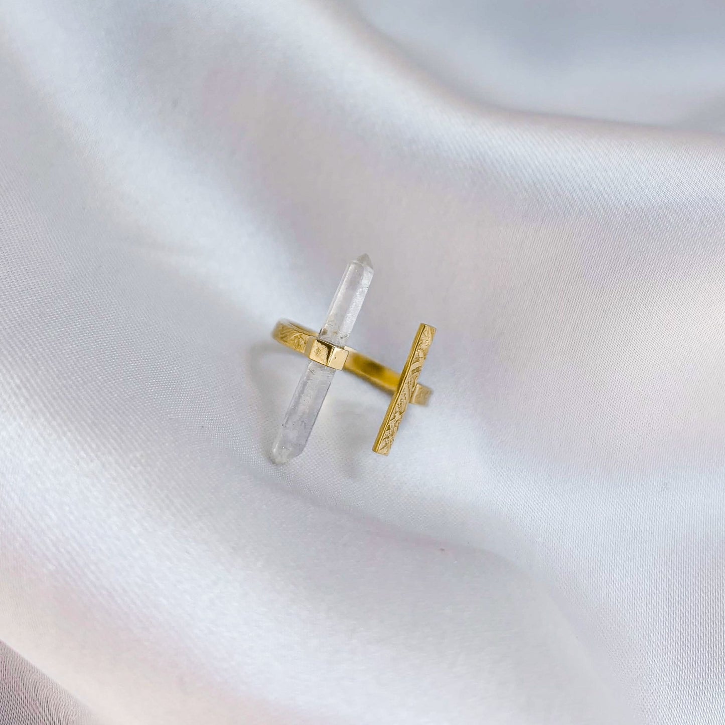 Citlali Opened Ring with Herkimer Diamond
