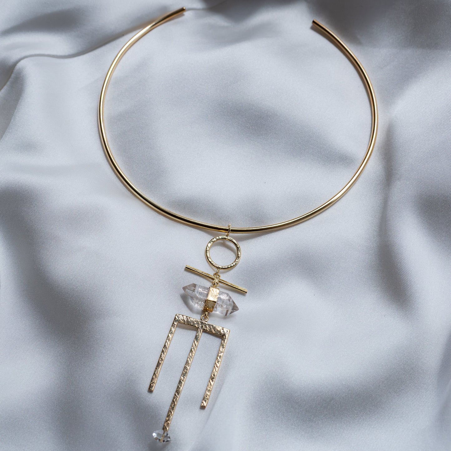 Hetaira Neck Cuff with Herkimer Diamond