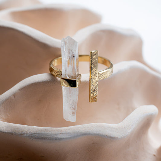 Citlali Opened Ring with Raw Danburite