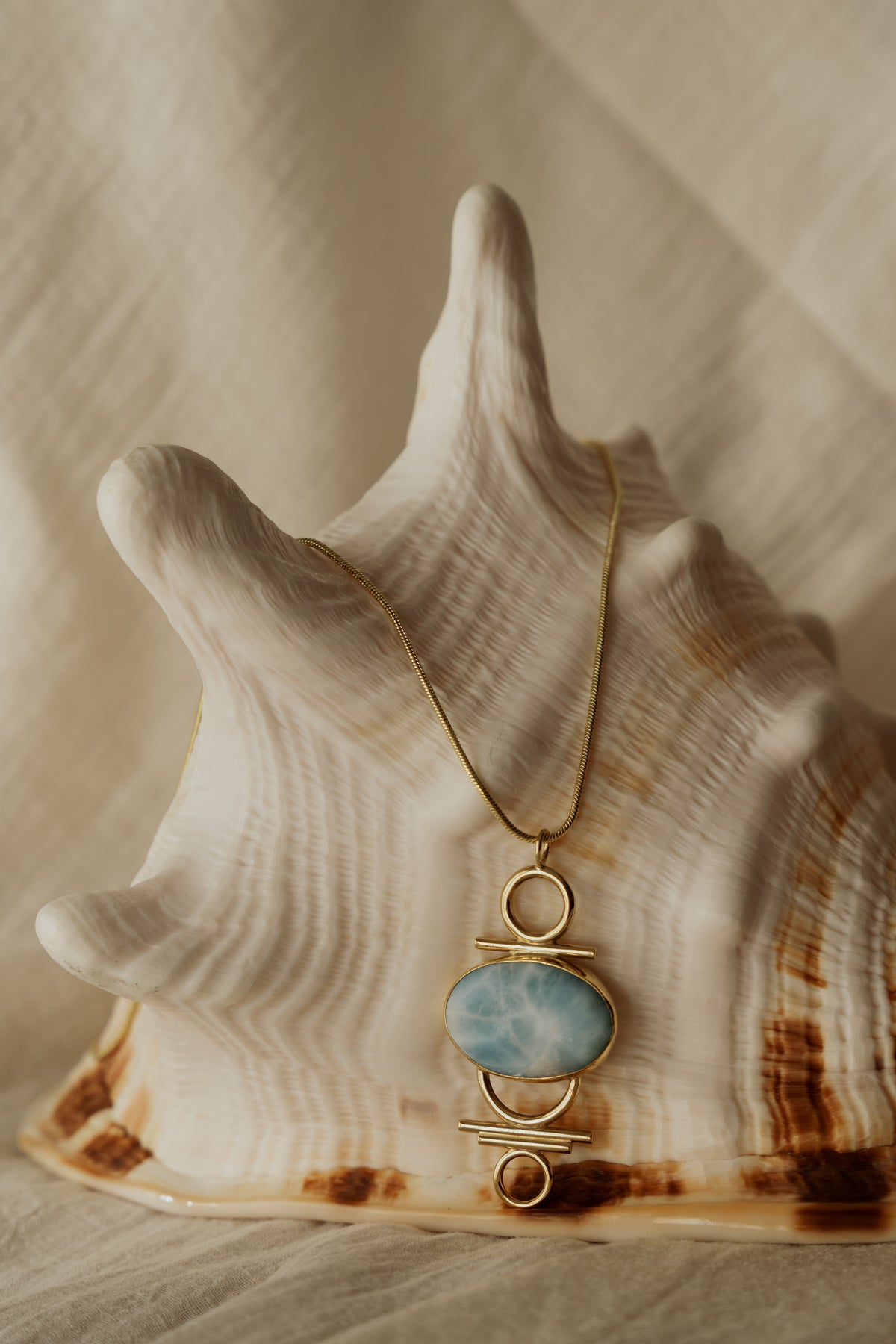 Indah Necklace with Larimar