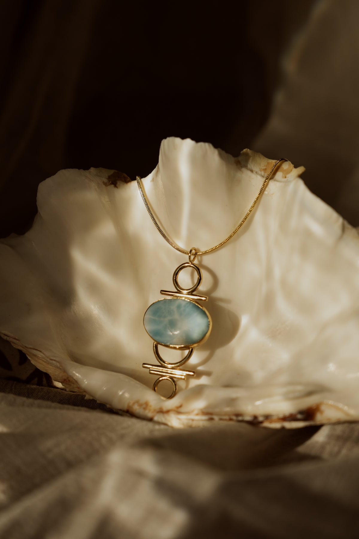 Indah Necklace with Larimar