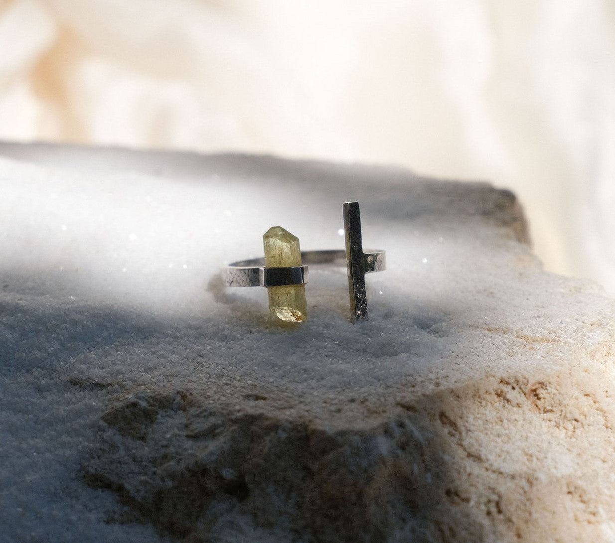 Citlali Opened Ring with Green Apatite