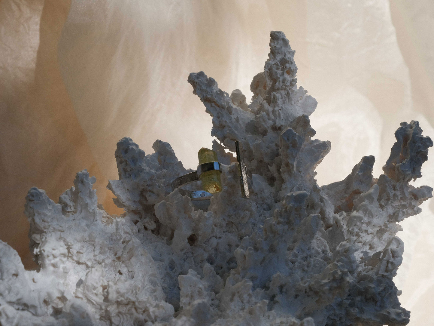 Citlali Opened Ring with Green Apatite