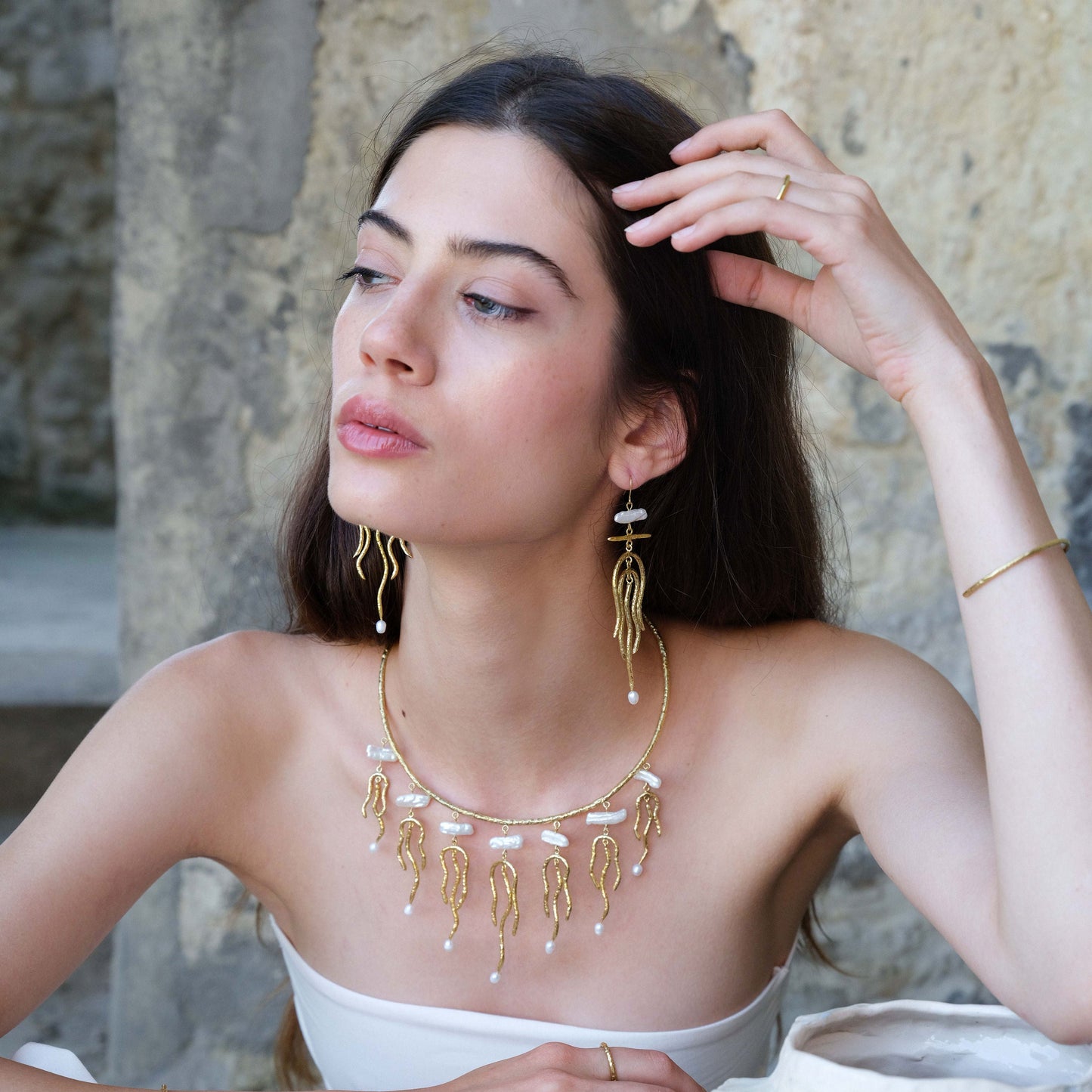 Jata Earrings with Pearl