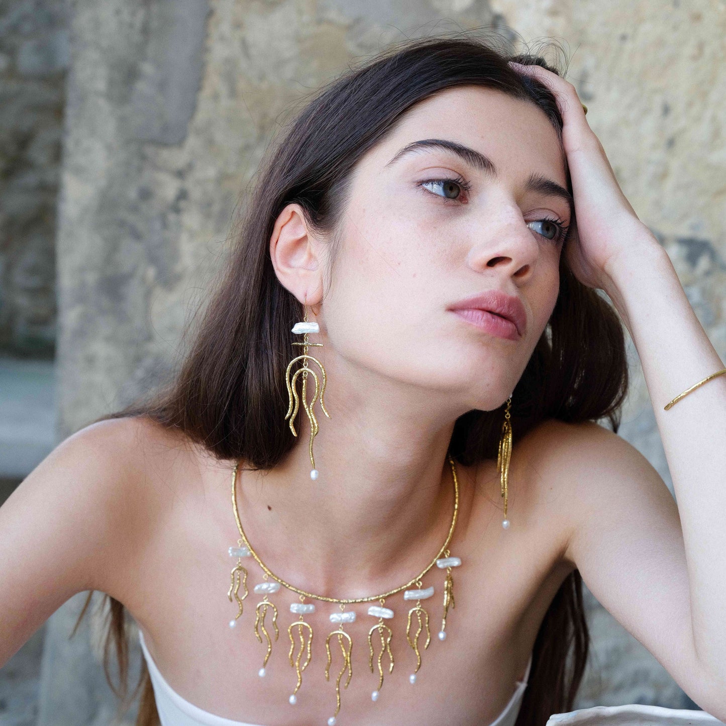 Jata Earrings with Pearl