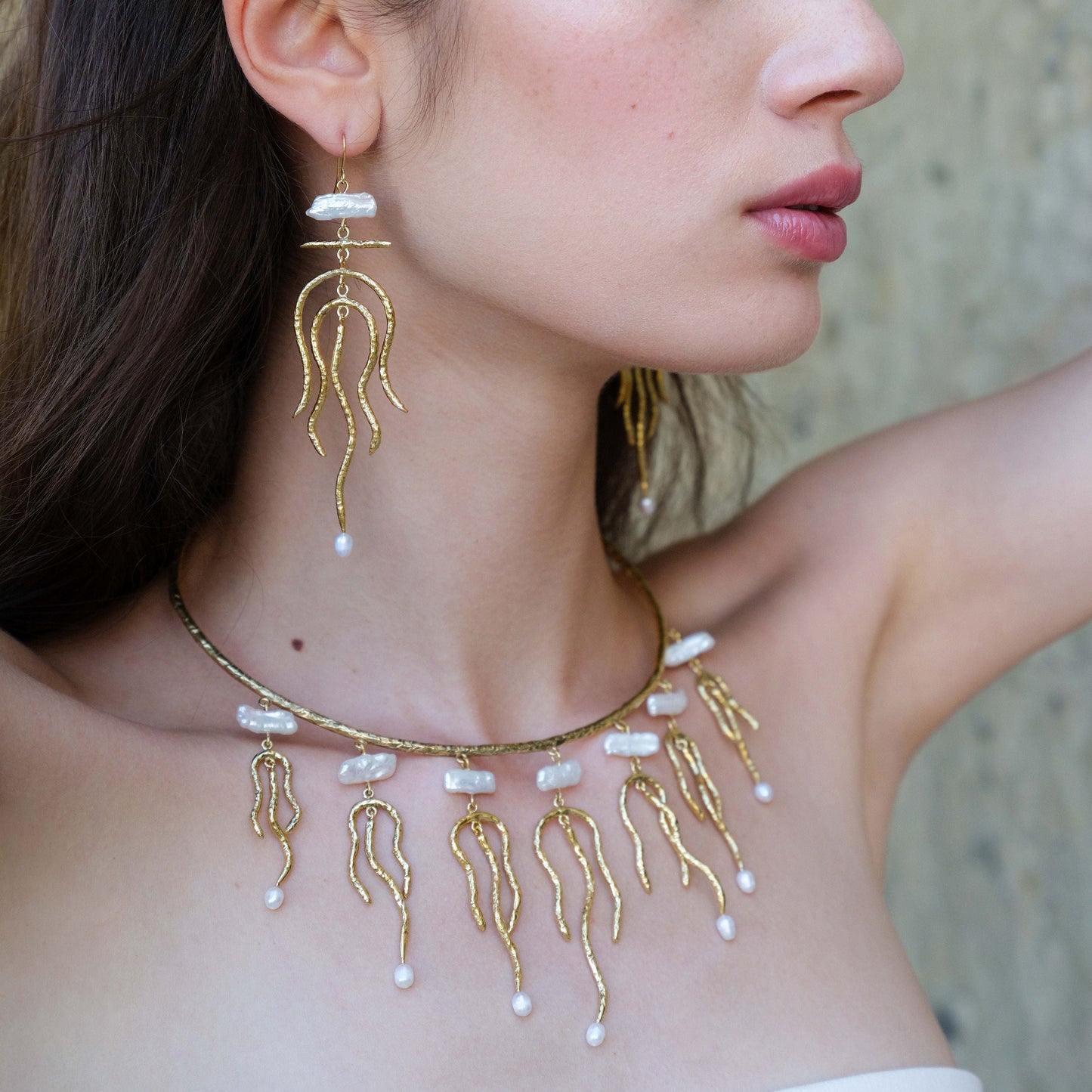 Jata Earrings with Pearl