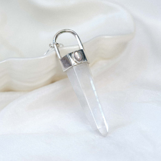 Damsha Necklace with Clearquartz and Labradorite