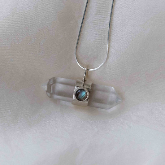 Ila Necklace with Labradorite and Clear Quartz
