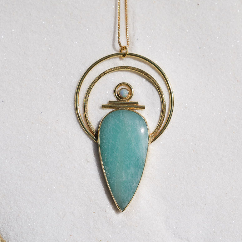 Indah-Mara Necklace with Amazonite and Opal