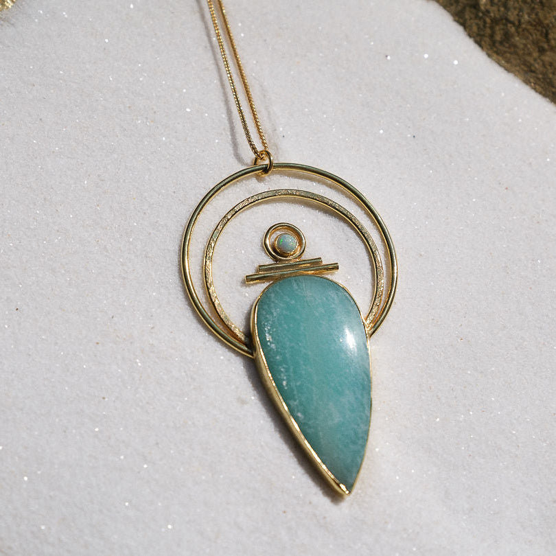 Indah-Mara Necklace with Amazonite and Opal