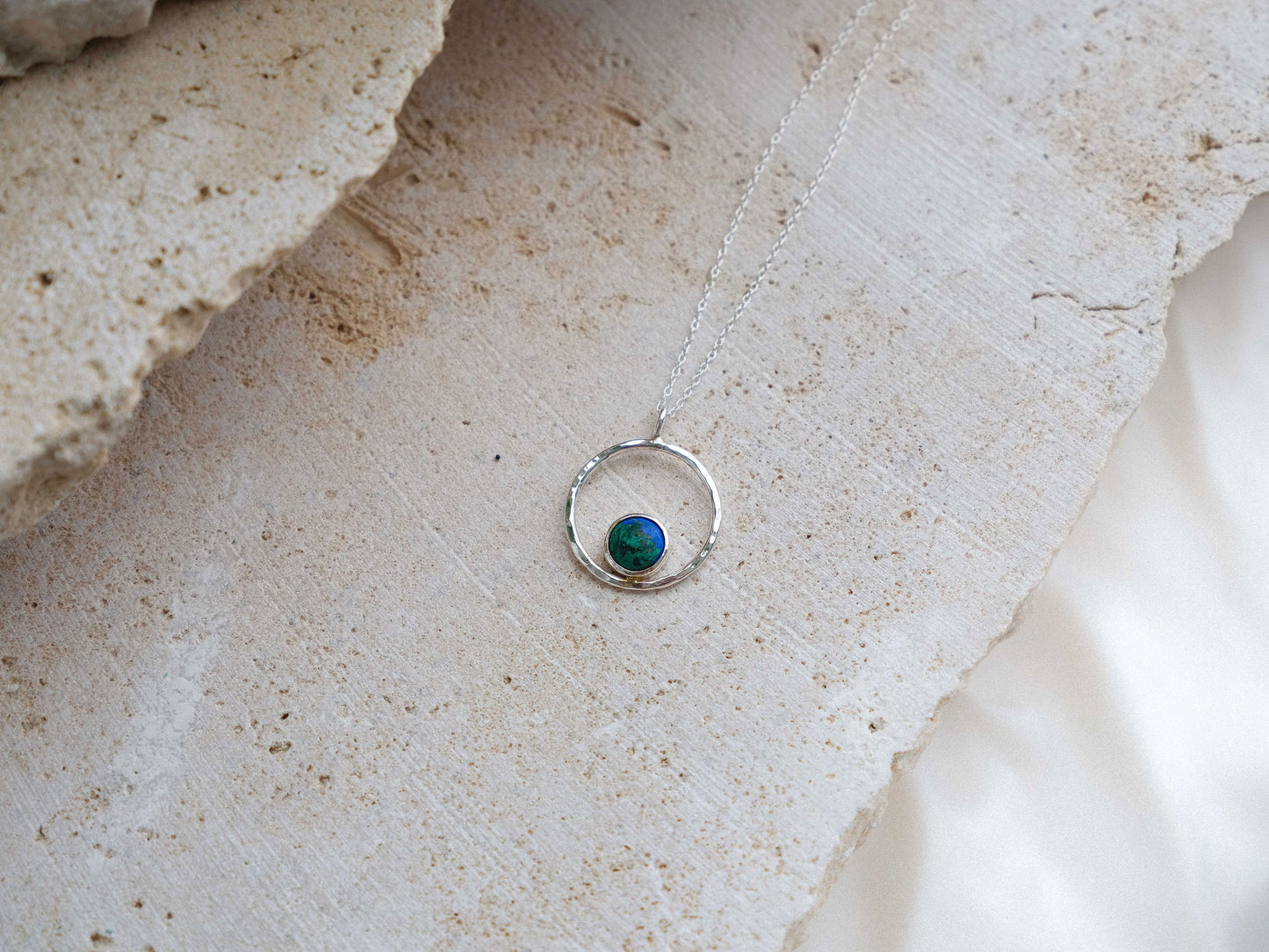 Lunafea Necklace with Malachite-Azurite