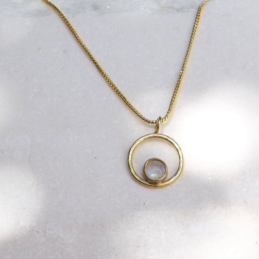 Lunafea Necklace with Rainbow Moonstone