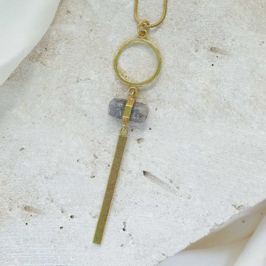 Ishta Necklace with Raw Sapphire