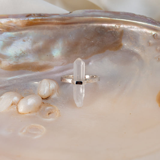 Citlali Ring with Raw Clear Quartz