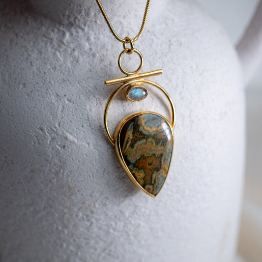 Alora Necklace with Jasper and Labradorite